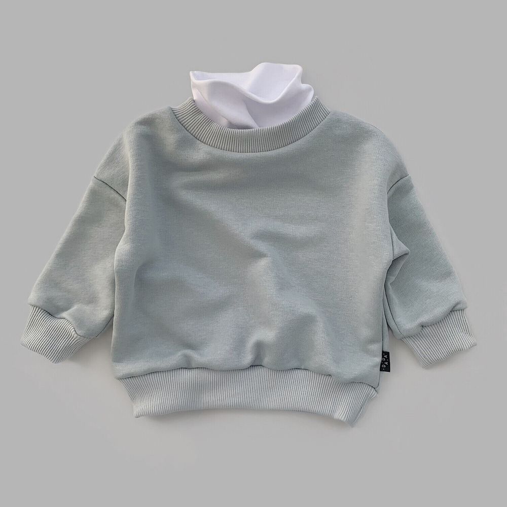 Свитшот оверсайз (ultimate gray с белым воротом)