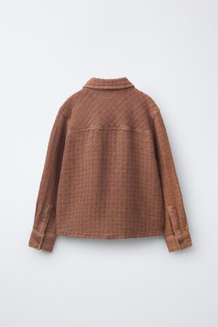 ZARA КУРТКА-РУБАШКА С КАРМАНАМИ, ТЕРРАКОТОВЫЙ
