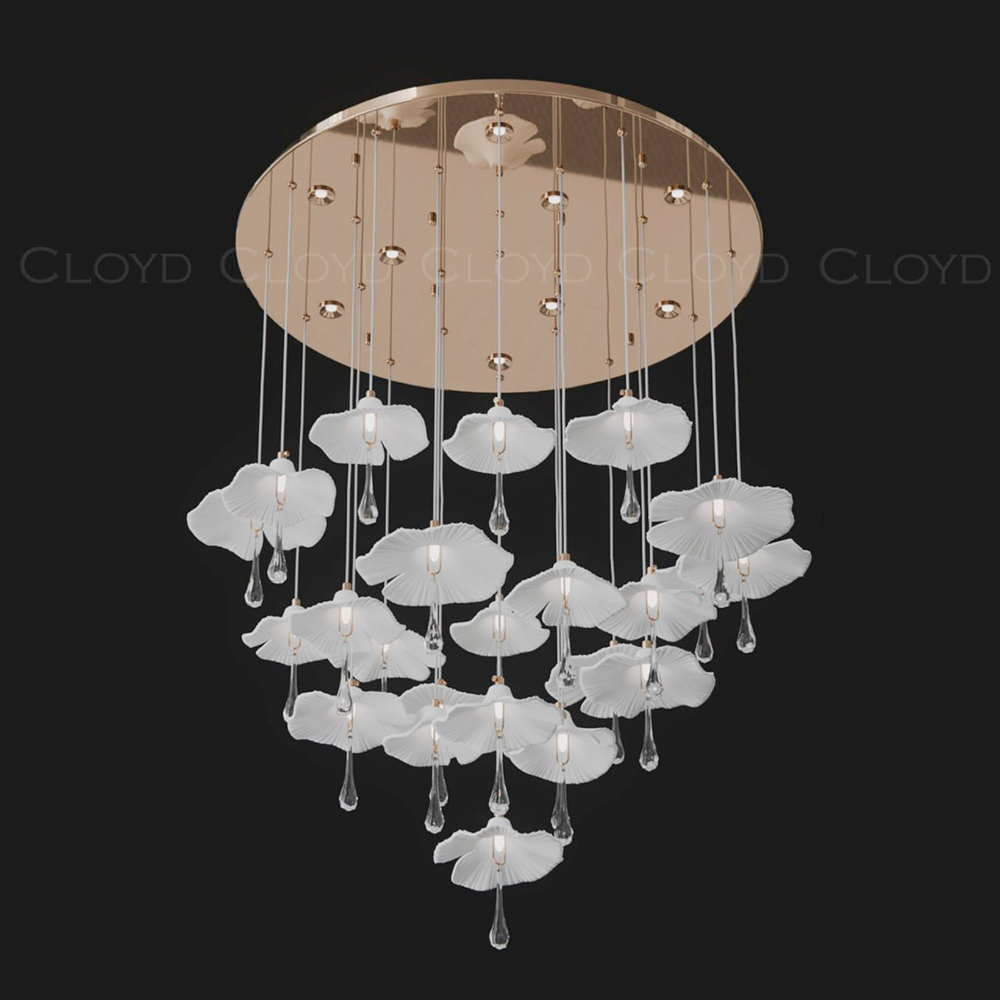 Люстра Cloyd SHANGRILA C33 / выс. 120 см - керамика - золото (арт.11334)