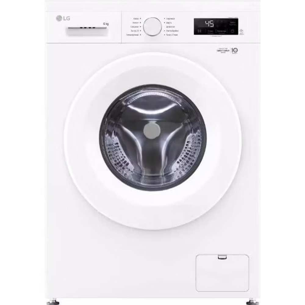 Стиральная машина LG F2Y1NS3W 6 кг, 1200 об/мин, 46 см, инвертор, дозагрузка, белая
