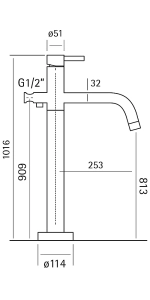 Смеситель для ванны Cisal Xion XI004204D1