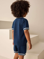 Кордиган с коротким рукавом и шорты в комплекте для мальчика Next AA9-503, Темно-синий