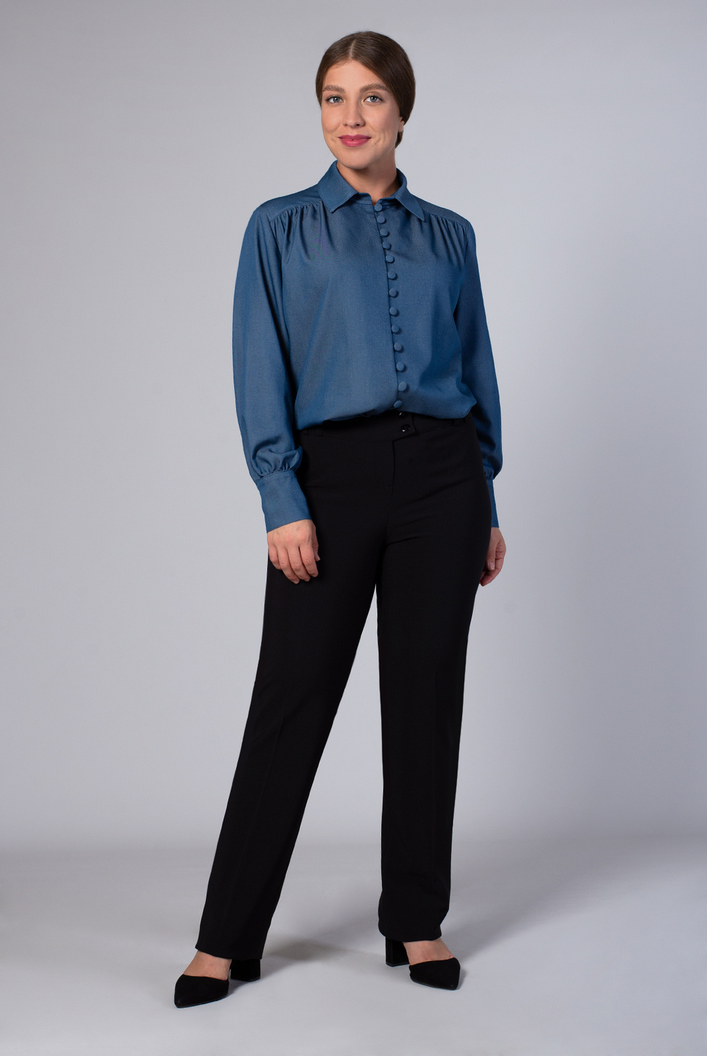 Блузка женская 3982АП, Деним #364Д093982АП