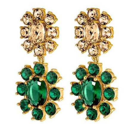 Серьги Dyrberg Kern LINA SG EMERALD GREEN/GOLDEN 450073