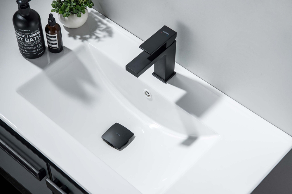 Сливной набор для раковины AQUATEK, матовый черный AQ6004MB