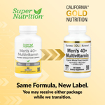 California Gold Nutrition, мультивитамины из органических цельных продуктов для мужчин старше 40 лет, с экстрактами органической амлы, органического подсолнечника, органической моринги и органического шиитаке, 60 таблеток