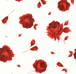 Mimi, заколки - бантики детские из молочного шифона с крупными красными цветами