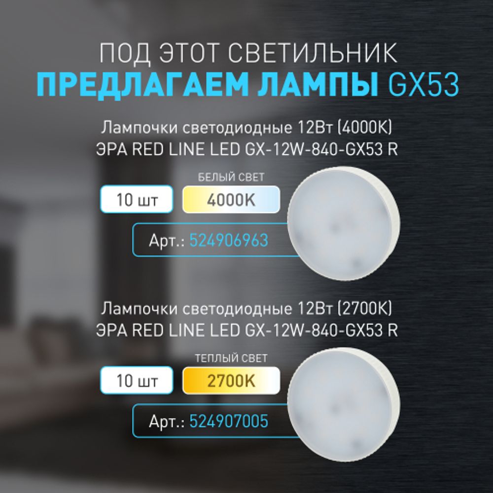 Светильник настенно-потолочный спот ЭРА OL37 BK под GX53 IP20 черный | Накладные светильники