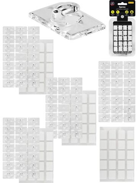 Набор самоклеящихся крючков для гирлянд 80шт