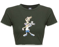 Женская теннисная футболка Ellesse Tweetest Crop T-Shirt - dark green