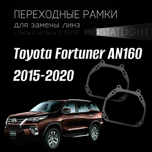 Переходные рамки для замены линз в фарах Toyota Fortuner AN160 2015-2020