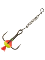 Тройник-капля красный хвост тип A + цепочка № 6 (упк. 5 шт.)