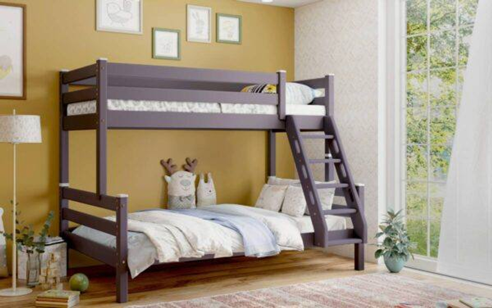 Кровать двухъярусная с наклонной лестницей Адель