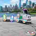 Детский рельсовый поезд «Панда-топ-топ», 7 кабинок, 14 мест