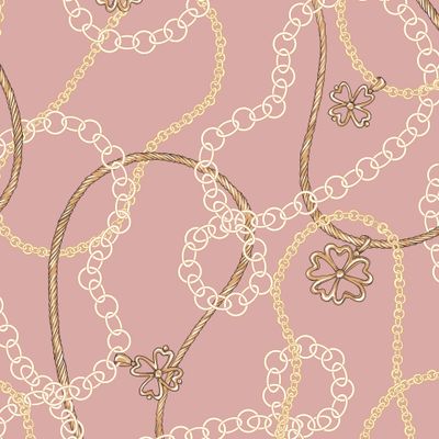 Золотые цепи, розовый, ювелирный принт