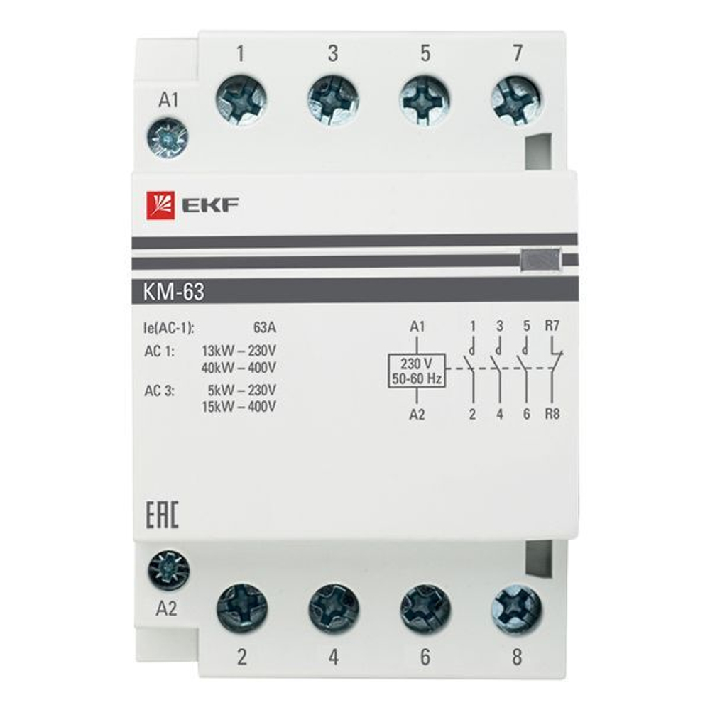 Контактор модульный КМ 63А 3NО+NC (3 мод,) EKF PROxima