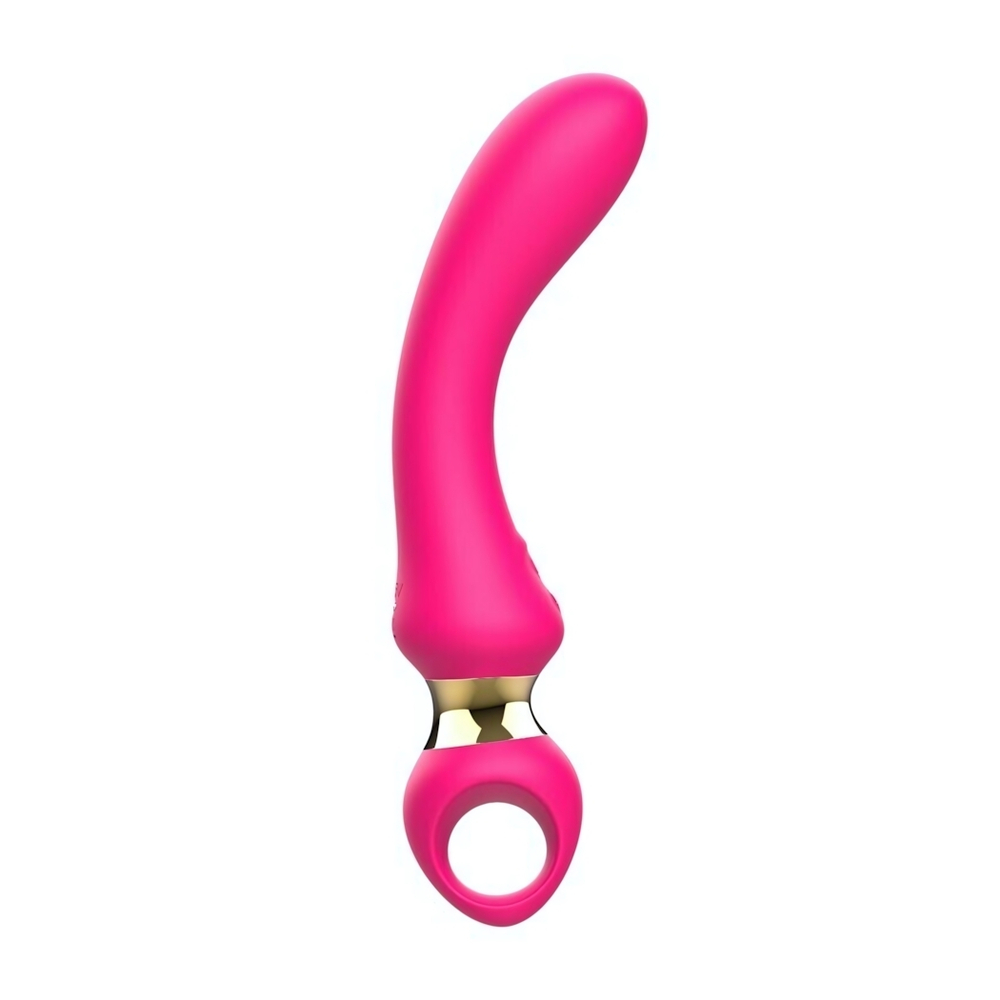 Розовый изогнутый вибромассажер Moon Vibrator - 21,1 см. (Цвет: розовый)