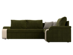 Диван угловой Николь правый угол, Зеленый\Бежевый\бежевый, Микровельвет\Экокожа, 29378