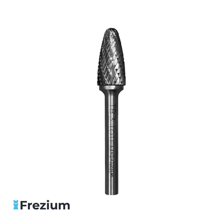 Борфреза по металлу "TOTEM" (12,7x6x25x75; TB3 2858A Supreme; Форма F)