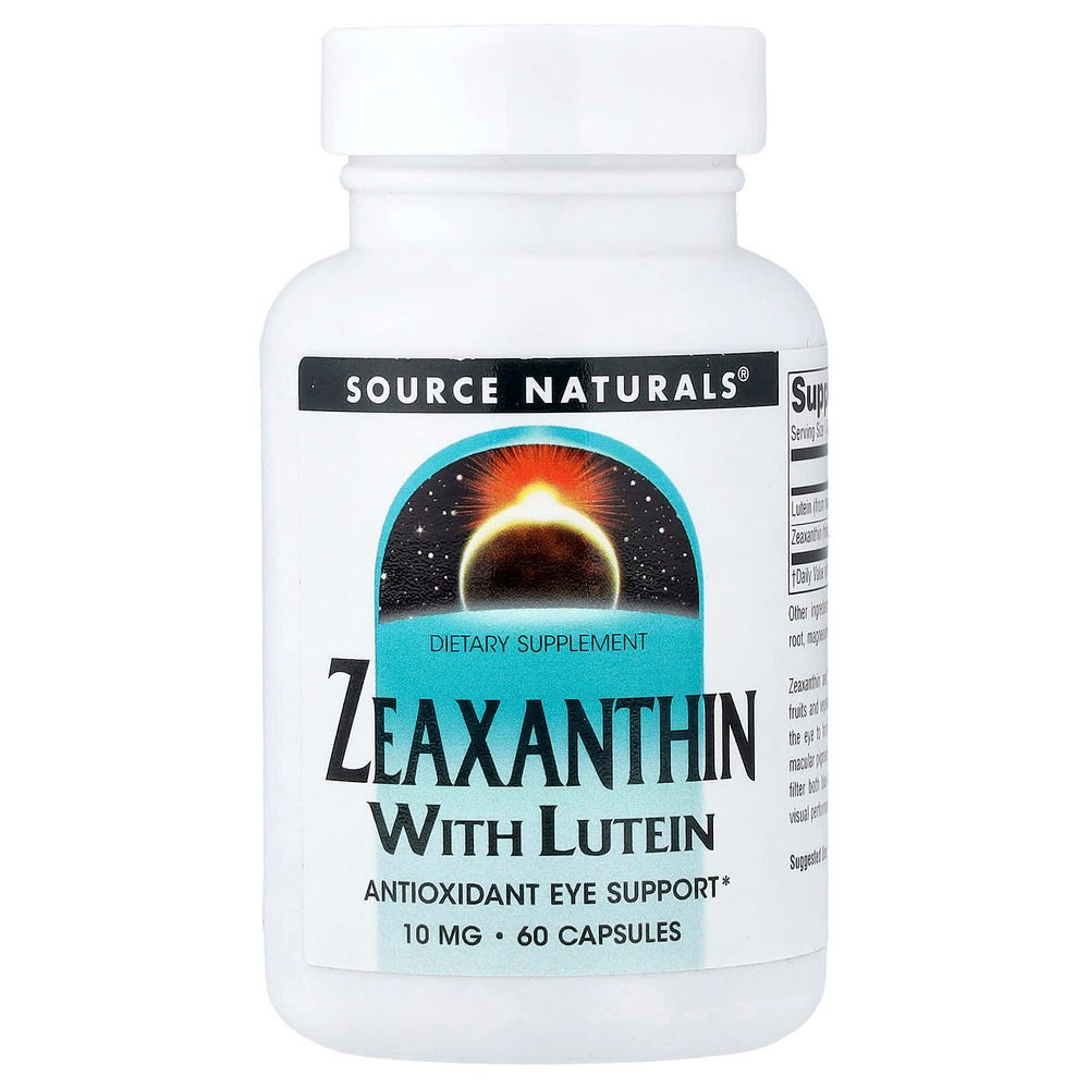 Source Naturals, зеаксантин с лютеином, 60 капсул