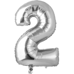 Шар фольгированный Цифра 2 66 см (Серебряный)