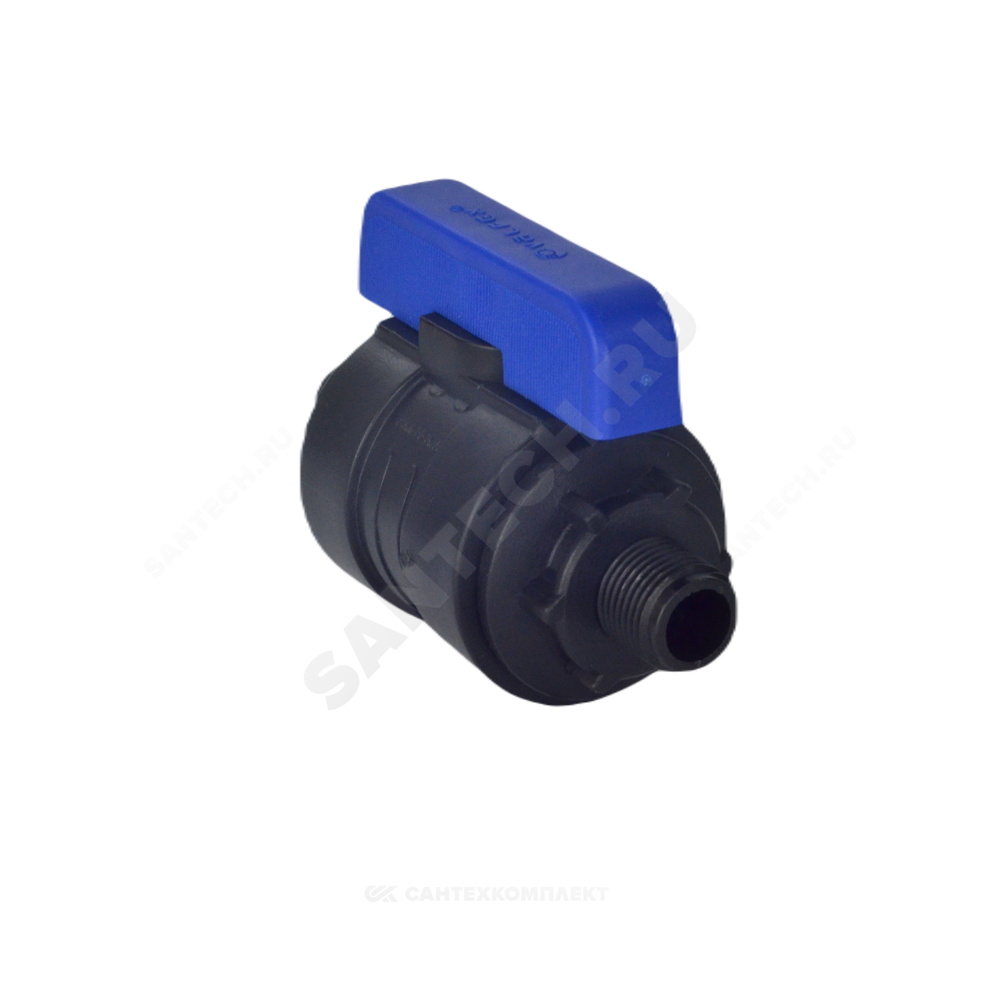 Кран шаровой компрессионный ПЭ Ду 16 3/4"x3/4" НР/НР Ру16 VALFEX 1210216034034