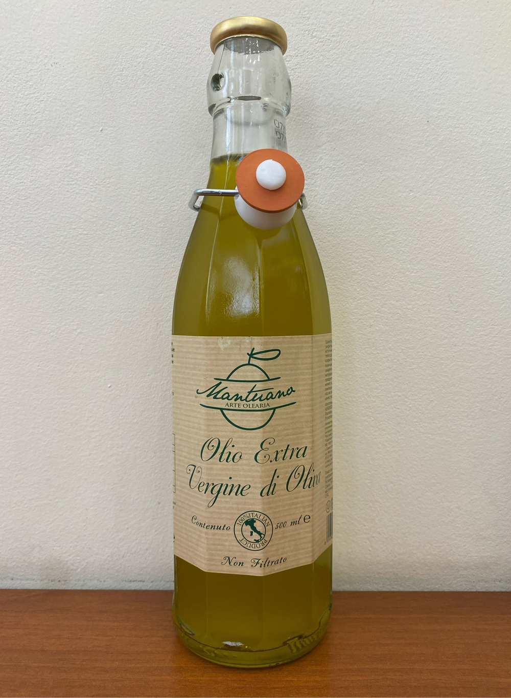 Оливковое масло MANTUANO Non Filtrato (нефильтрованное) 0,5л, Италия