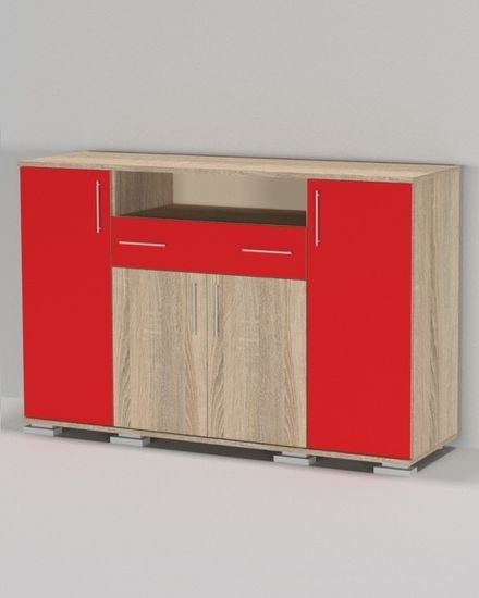 дуб  сонома / красный