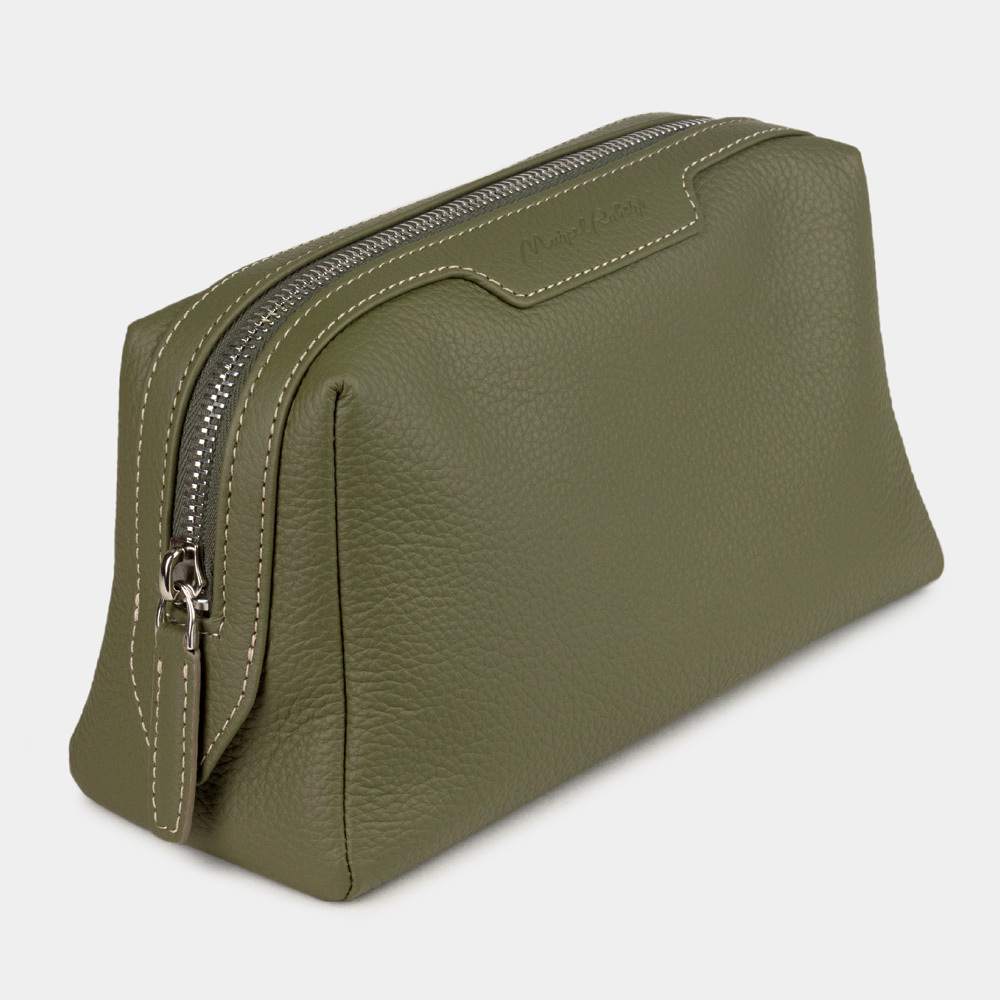 Несессер Trapèze кожи теленка, зеленого цвета