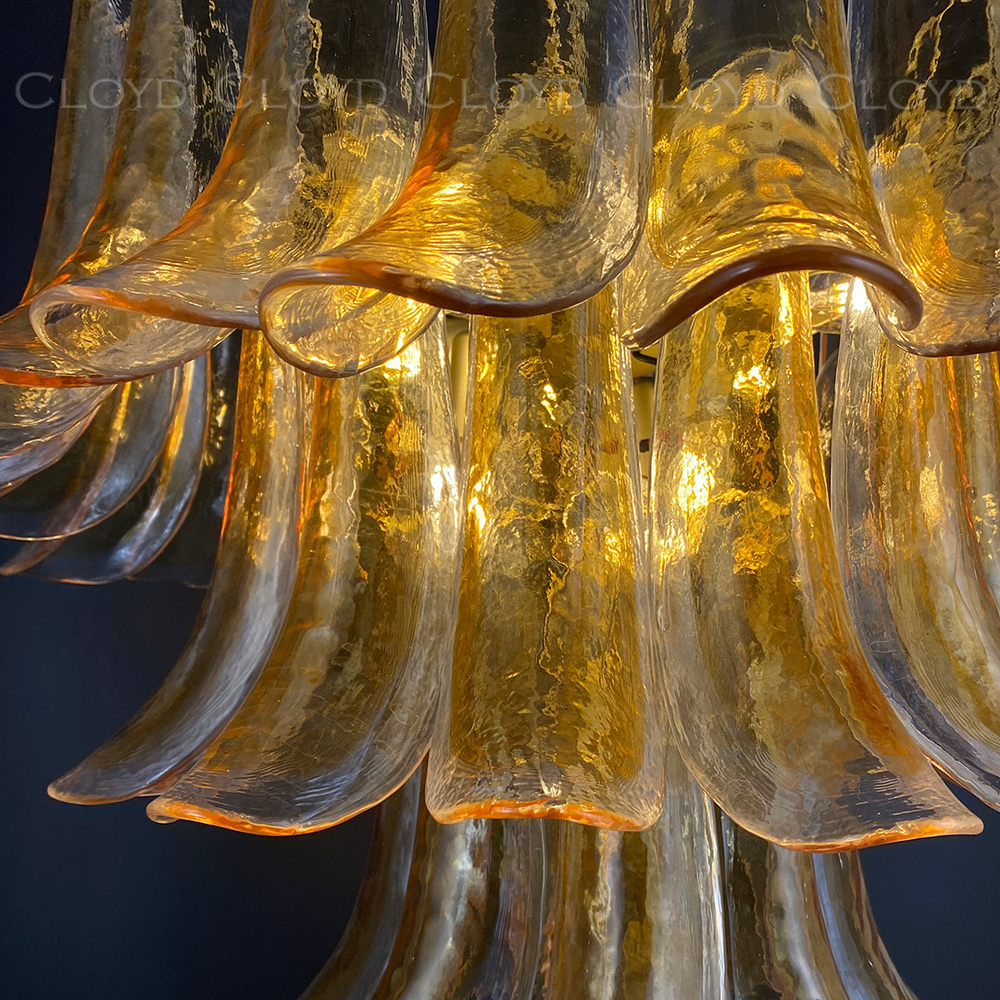 Люстра Cloyd AZORES-C C10 / Ø65 см - латунь светл. - янтарное стекло (арт.11653)