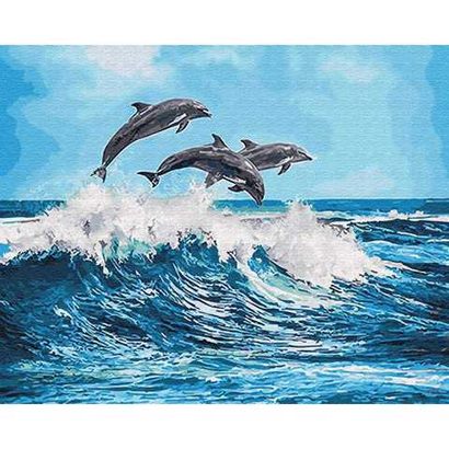 Картина по номерам «Дельфины над Волной» GX26749