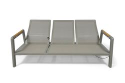 "Бари" диван 3-местный, каркас алюминий, цвет светло-серый