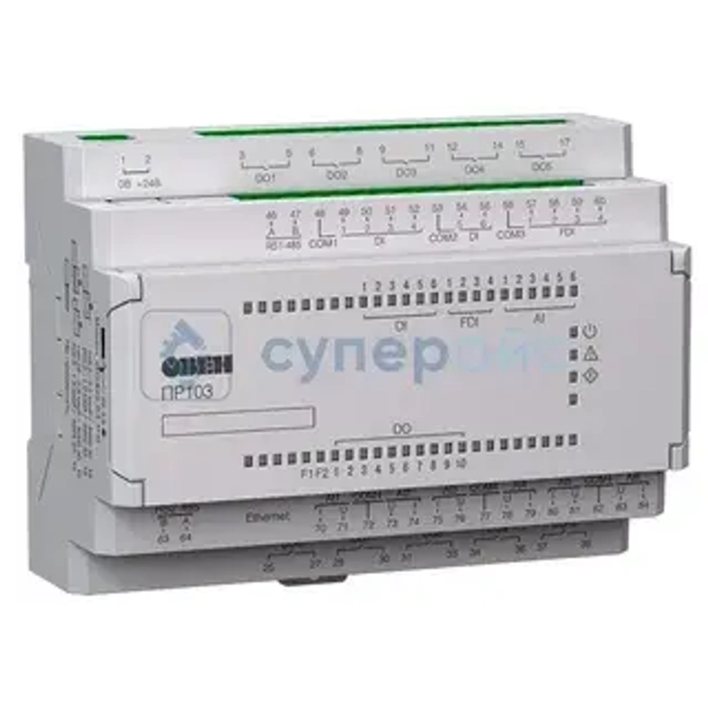 Программируемое реле ПР 103-230.1610.01.1.0 арт.100893 (230 VAC, 16 DI(230), 10 DO(Р), 1×RS-485, Ethernet)