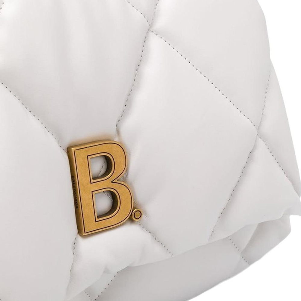 Balenciaga Leather Clutch Medium Women"s White