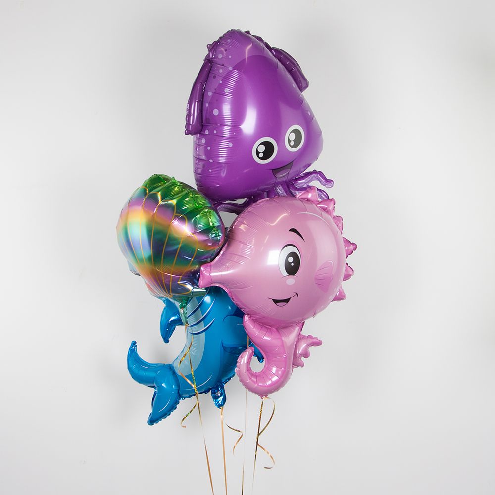 Шар (21''/53 см) Фигура, Морская ракушка, Радужный, Градиент, 1 шт.