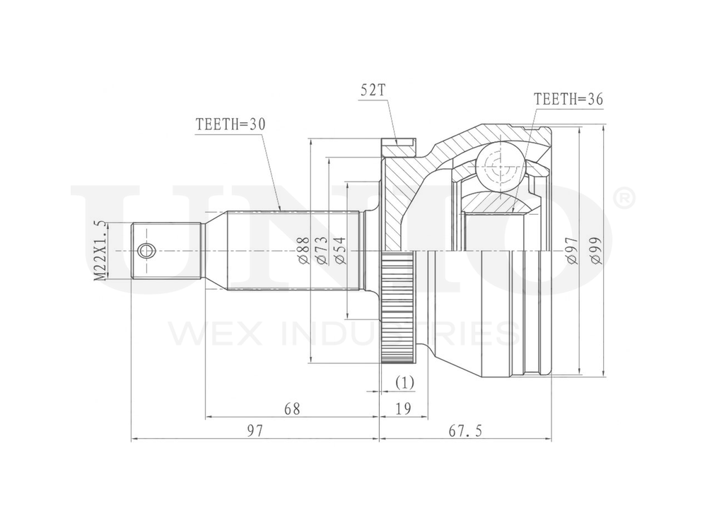 ШРУС внешний UNIO CVJ-20075