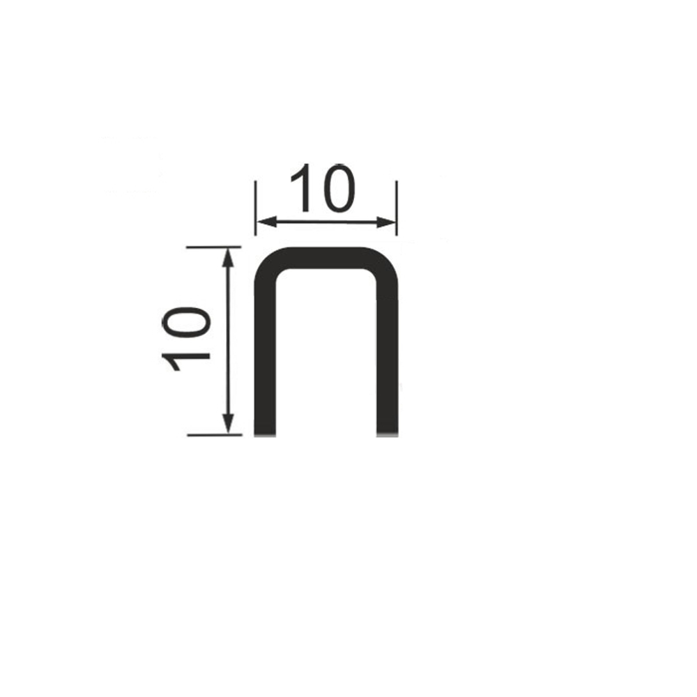 Фриз-С 10*10мм "HG" 3м Ral9005 черный муар сталь