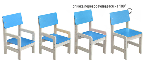 Стул детский регулируемый (хв. ДВП) Синий (Лак)