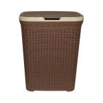 Корзина для белья 60л. с крышкой коричневая 97-316