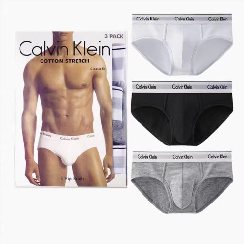 Набор мужских трусов брифов 3в1 (белый, черный, серый) Calvin Klein Briefs CK36620-0123