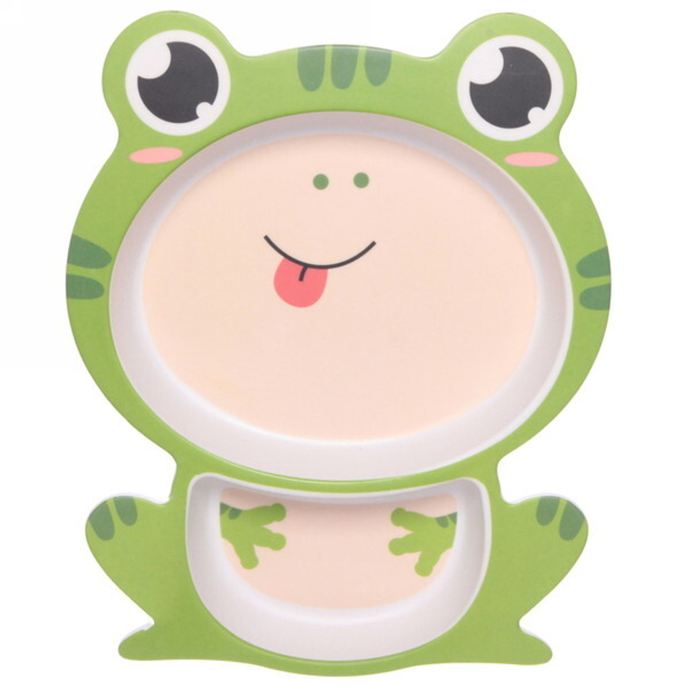 Набор детской посуды из бамбука 5 предметов «Лягушка»