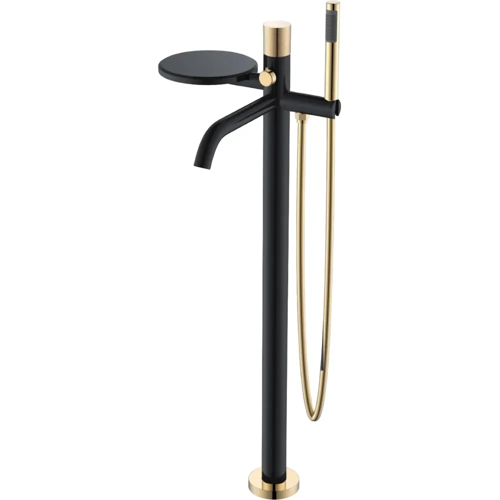 Напольный смеситель для ванны с душем Boheme Stick 129-BG.2 black diamond gold