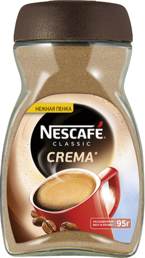 Кофе растворимый Nescafe Classic Crema с пенкой, стеклянная банка 95 г