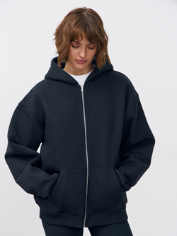 Худи зип с начесом (черный)