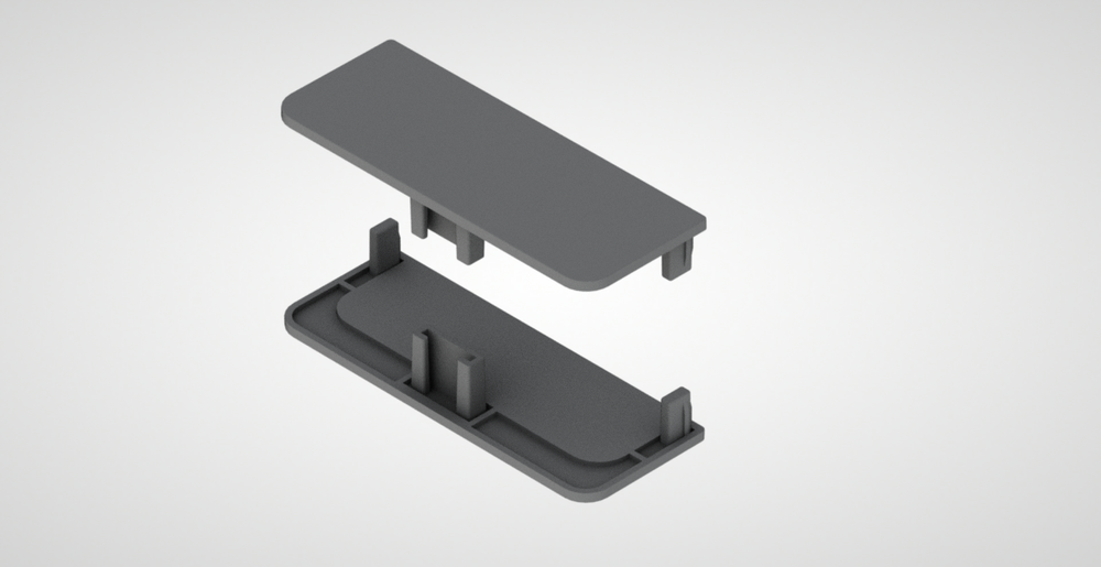 Комплект закрытых заглушек для C профиля (2 шт.) №13