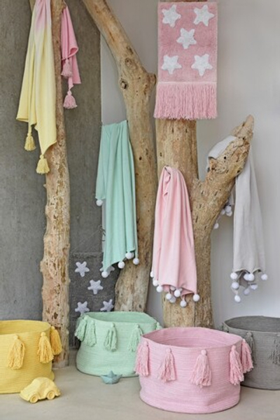 Корзина Lorena Canals Tassels Soft Mint (30 x Ø45 см)