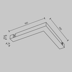 Угловой коннектор питания Maytoni   TRA172CPC-1B
