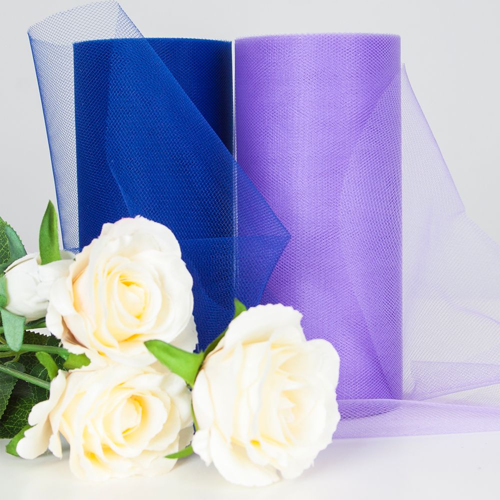 Лента (15 см*22,86 м) Фатин, Темно-синий, 1 шт.