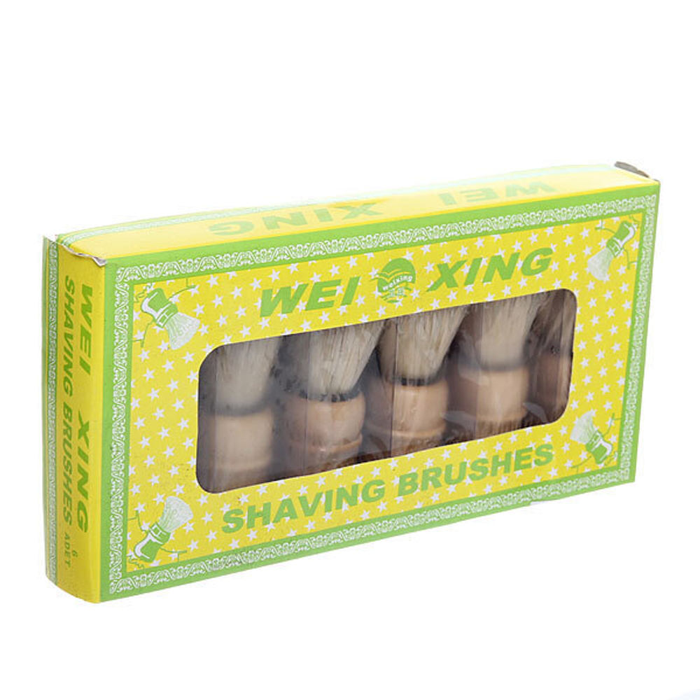 Помазок для бритья в пластиковой коробке «Томас», цвет ручки светлое дерево, 10см