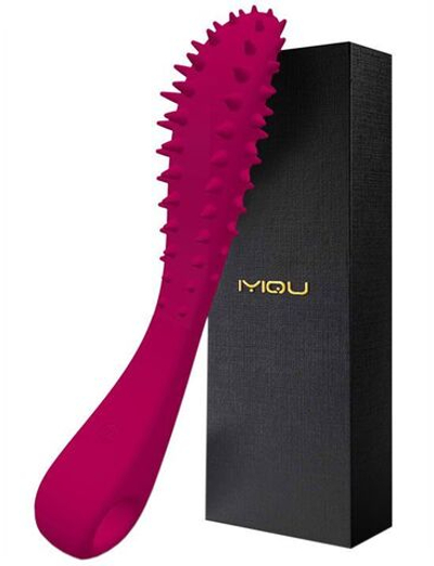 Малиновый вибратор Temptation Wand с шипиками - 22 см. (Цвет: малиновый)